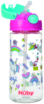 Поильник Nuby, с трубочкой-непроливайкой Tritan, 540 мл, розовый (NV0414023pnk) - Pampik - 2