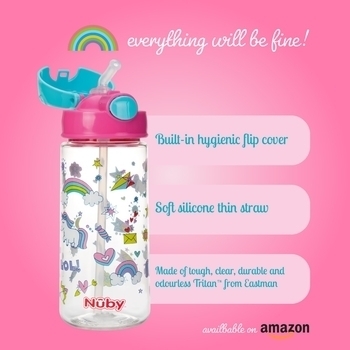 Поильник Nuby, с трубочкой-непроливайкой Tritan, 540 мл, розовый (NV0414023pnk) - Pampik - 5