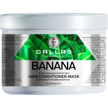 Маска-кондиціонер 2в1 Dallas Banana для зміцнення волосся з екстрактом банана, 500 мл - Pampik