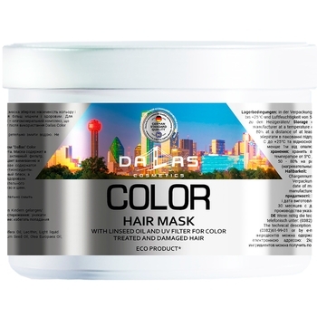 Маска Dallas Color для окрашенных волос с льняным маслом и УФ-фильтром, 500 мл - Pampik