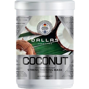 Маска Dallas Coconut маска для блиску волосся, що зміцнює, з натуральною кокосовою олією, 1000 мл - Pampik
