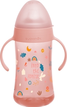Поїльник Suavinex Лісові історії, з силіконовим носиком, 4+, 270 мл, рожевий (306942) - Pampik - 2