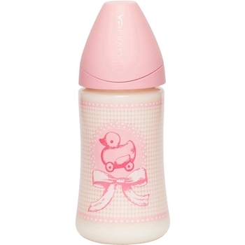 Пляшка для годування Suavinex Історії малюків, 270 мл, рожевий (304381/1) - Pampik
