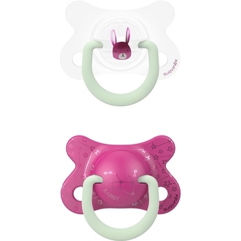 Пустушка силіконова Suavinex Зайчик, 2-4 міс., нічна, рожевий, 2 шт. (307003) - Pampik