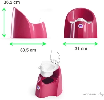 Анатомічний горщик OK Baby Pasha, малиновий - Pampik - 12