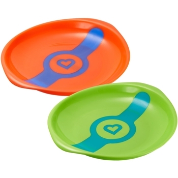 Набор термочувствительных тарелок Munchkin White Hot, 2 шт, зеленый и оранжевый (012104.021) - Pampik