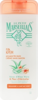 Гель-крем для душа Le Petit Marseillais Sensitive с соком Алоэ Вера и Цветком абрикосового дерева, 400 мл - Pampik