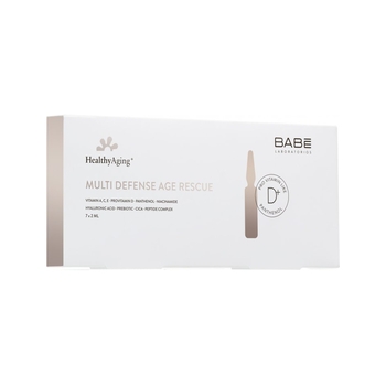 Мультизащитные ампулы Babe Laboratorios – HEALTHY AGING витаминный концентрат с интенсивным омолаживающим эффектом 7 x 2m - Pampik