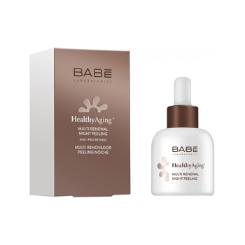 Мультионовлюючий нічний пілінг BABE Laboratorios HEALTHY AGING з AHA кислотами та ретинолом 30ml - Pampik
