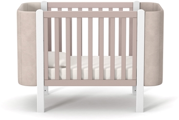 Детская кровать Верес Monaco Велюр ЛД5, 120×60 см, капучино с белым (05.3.1.212.13) - Pampik - 3