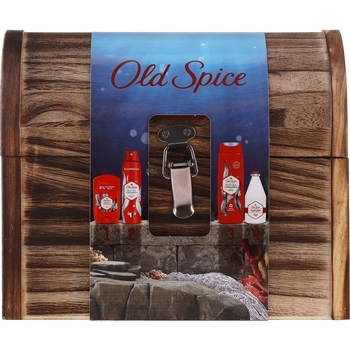 Подарунковий набір для чоловіків Old Spice Treasure Chest з твердим дезодорантом, аерозольним дезодорантом, гелем для душу Deep Sea та лосьйоном після гоління Captain - Pampik