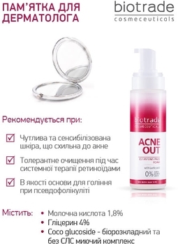 Набор Biotrade Acne Out: Активный крем + Подарок: Очищающая пена против прыщей и черных пятнышек - Pampik - 13