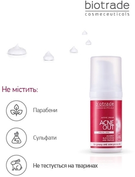 Набор Biotrade Acne Out: Активный крем + Подарок: Очищающая пена против прыщей и черных пятнышек - Pampik - 8