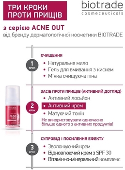 Набор Biotrade Acne Out: Активный крем + Подарок: Очищающая пена против прыщей и черных пятнышек - Pampik - 9