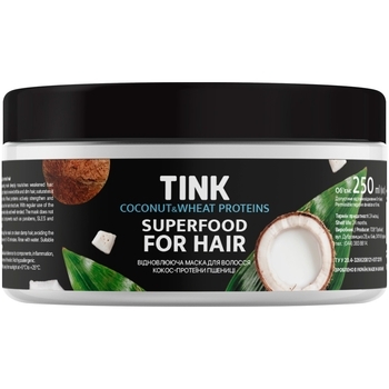 Відновлююча маска для волосся Tink Кокос і Пшеничні протеїни, 250 мл - Pampik