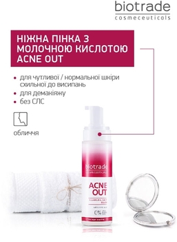 Набор Biotrade Acne Out: Активный крем + Подарок: Очищающая пена против прыщей и черных пятнышек - Pampik - 12