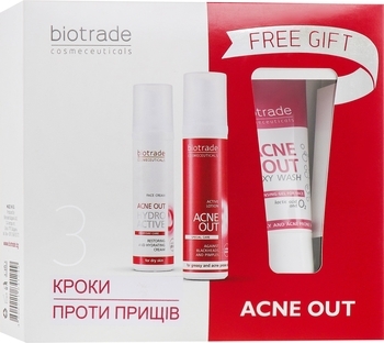 Набір Biotrade Acne Out 3 в 1 для жирної та проблемної шкіри та шкіри з акне 60 мл + 60 мл + 50 мл - Pampik