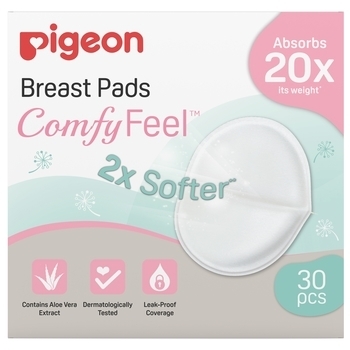 Лактационные вкладыши в бюстгальтер Pigeon Comfy Feel, с алоэ, 30 шт. - Pampik
