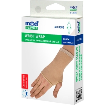 Бандаж на лучезапястный сустав MedTextile, эластичный, р.M, бежевый - Pampik
