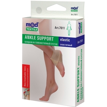 Бандаж на голеностопный сустав MedTextile, эластичный средней степени фиксации, р.M, бежевый - Pampik