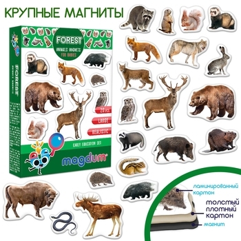 Набор магнитов Magdum Лесные жители Фото (ML4031-29 EN) - Pampik - 2