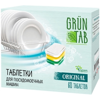 Таблетки для посудомийних машин Grun Tab Original, 60 шт. - Pampik