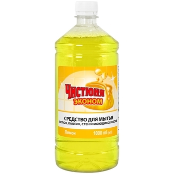 Средство для мытья полов, плитки, стен и обоев Чистюня эконом Лимон, 1 л - Pampik