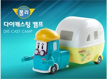 Машинка Robocar Poli Кемп, з причепом, металевий (83405) - Pampik - 7