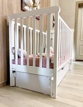 Ящик з поздовжнім маятником Верес для ліжечок ЛД-12 на ніжках, білий (40.41.1.06) - Pampik - 4