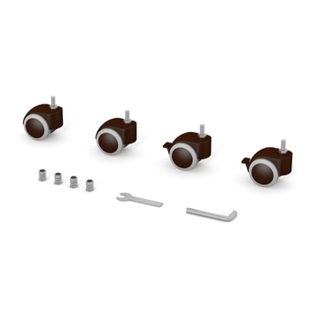 Комплект коліс для ліжечок Верес ЛД3, ЛД6, ЛД12, ЛД13, ЛД15, ЛД16, ЛД18, ЛД19, Монако, коричневий (34.3.1.1.1.4.02) - Pampik