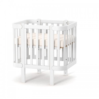Комплект люльки (2 нерухомі решітки + підматрацник + елементи маятника) Верес ЛД5 Монако, білий (05.1.1.213.06) - Pampik