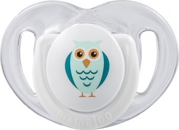Силиконовая ортодонтическая пустышка Mamajoo Сова, 12+ мес., белый, 2 шт. (MMJ3084) - Pampik - 2