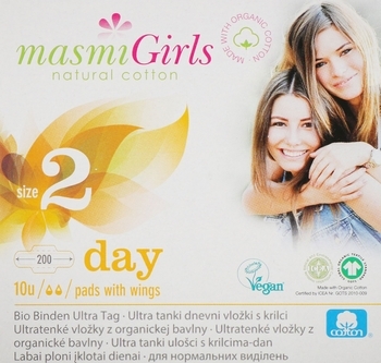 Гігієнічні прокладки Masmi Girl, для підлітків, 2 розмір, 10 шт. - Pampik - 2