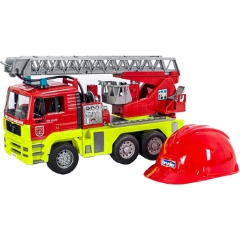 Пожежна машина Bruder MAN TGA, зі світло-звуковим модулем та шоломом, червоний (01760) - Pampik