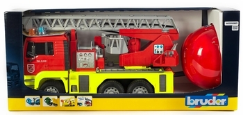 Пожежна машина Bruder MAN TGA, зі світло-звуковим модулем та шоломом, червоний (01760) - Pampik - 6