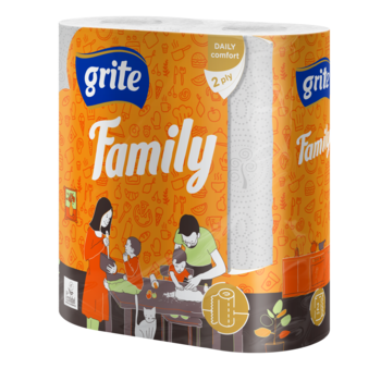 Паперові рушники Grite Famile, двошарові, 2 рулони - Pampik