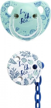 Пустушка силіконова і кліпса Suavinex Морські історії, 6-18 місяців, блакитний (304027) - Pampik
