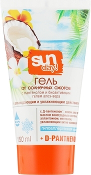 Гель от солнечных ожогов Sun Day с пантенолом и алое,150 мл - Pampik