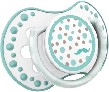 Пустушка силіконова динамічна Lovi Retro baby, 0-3 міс., 2 шт., блакитний (22/803boy) - Pampik - 3