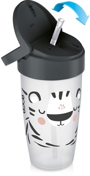 Кружка-непроливайка Lovi Salt&Pepper, с силиконовой трубочкой, 350 мл, синий (35/357) - Pampik - 2