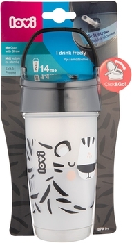 Кружка-непроливайка Lovi Salt&Pepper, с силиконовой трубочкой, 350 мл, синий (35/357) - Pampik - 4