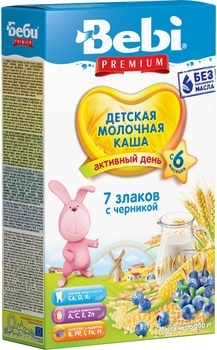 Молочна каша Bebi Premium 7 злаків з чорницею, 200 г - Pampik - 6