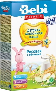 Молочна каша Bebi рисова з яблуком, 250 г - Pampik - 6