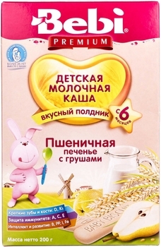 Молочна каша для полудня Bebi пшенична Печиво з грушами, 200 г - Pampik - 2