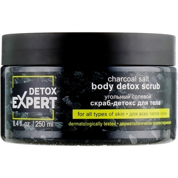 Скраб-детокс для тела Detox expert Угольный солевой, 250 мл - Pampik