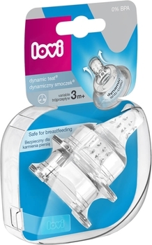 Соска LOVI силіконова, динамічна, трипозиційна, 3+ міс., 2 шт. (18/754) - Pampik