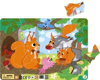 Пазл DoDo Белочки, с рамкой, 21 элемент (R300224) - Pampik - 2