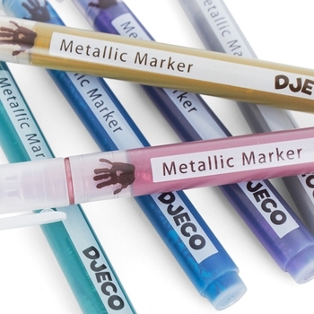 Набір фломастерів з металевим блиском Djeco 6 шт. - Pampik - 5