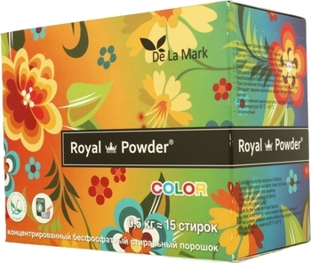 Пральний порошок De La Mark Royal Powder Color, для кольорових тканин, 500 г - Pampik - 5