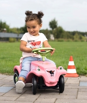 Машинка-толокар Big Цветок, с защитными насадками, розовый (56110) - Pampik - 14